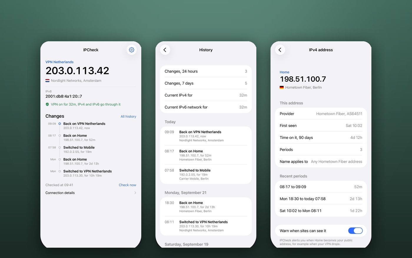 IPCheck — screenshot