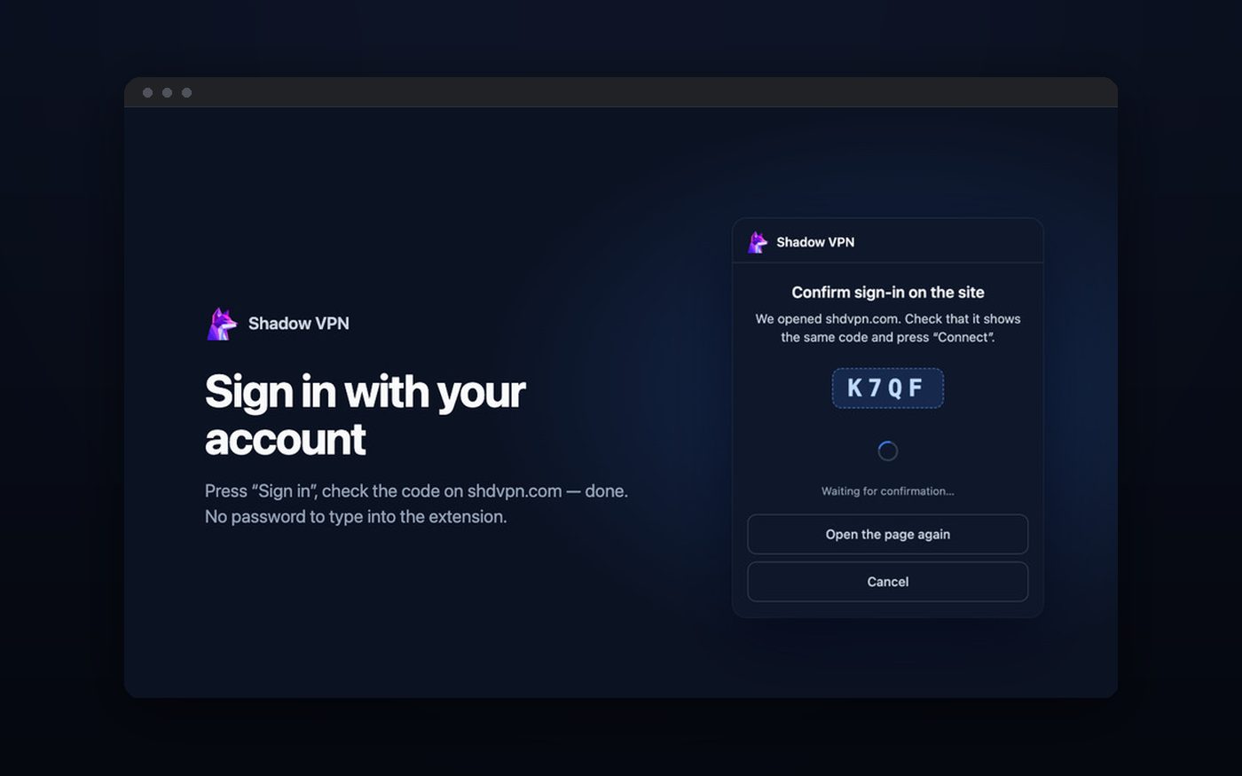 Shadow VPN для Chrome — screenshot